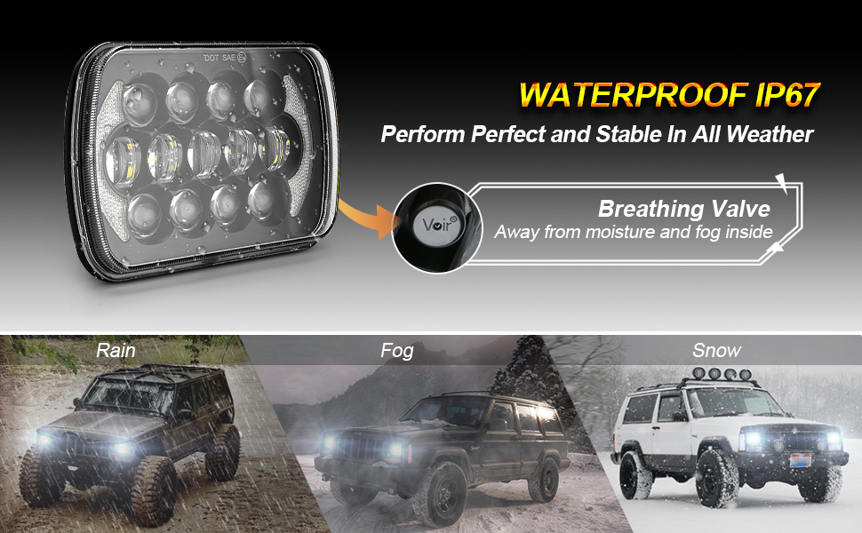 5X7 7X6 LED headlights xj yj