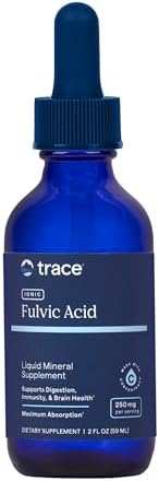 Trace Minerals Ionic Fulvic Acid Mineral Drops, 250mg, 2 fl oz, 59 Servings | Full spectrum ionic trace minerals, concentrated fulvic acid solution