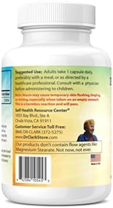 Dr Clark Niacin (Vitamin B3) Supplement – 25mg, 100 Gelatin Capsules, Supports Circulation & Healthy Cholesterol Levels