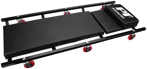 Performance Tool W85005 40 in. 6-Caster Rolling Shop Creeper | Automotive mechanics creeper with adjustable headrest. Heavy duty steel frame. Padded