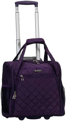 Rockland Melrose Upright Wheeled Underseater Carry-On Luggage, Red