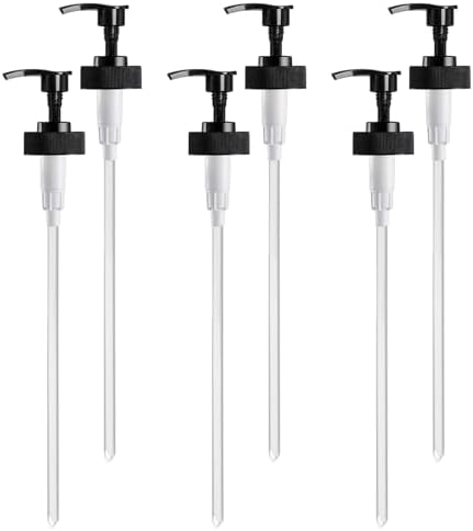 Gallon Pump Dispenser, Fits Most 1 Gallon Jugs and Containers 38/400 Pump Lid Top Replacement for Sanitizer, Lotion, Shampoo, Conditioner (6 Pack)