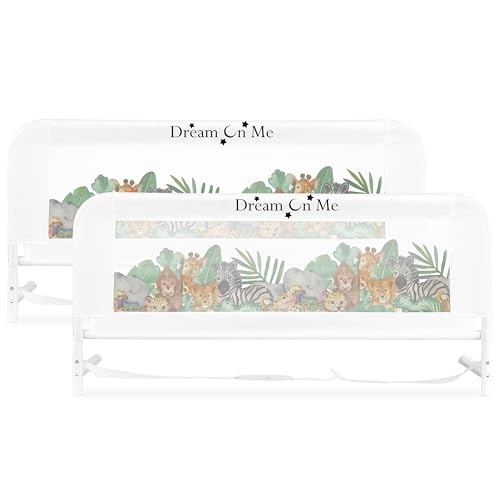Dream On Me Lightweight Mesh Security Adjustable Bed Rail Double Pack with Breathable Mesh Fabric in White, 2 Count (Pack of 1)