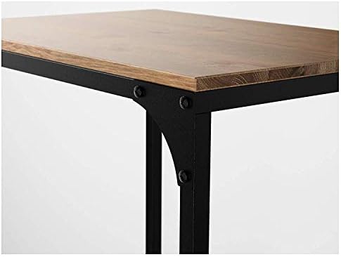 Royal7 4-Shelf Industrial Bookshelf, Rustic Metal and Wood Shelf, 19 5/8”W x 14 1/8”D x 53 1/2” H, Black