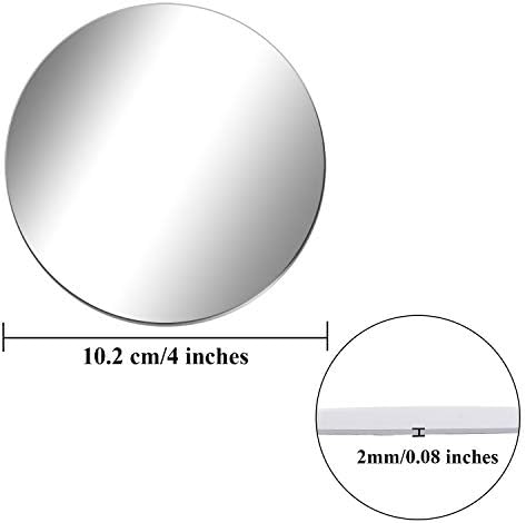 Aneco Acrylic Round Mirrors Non Glass Round Mirror Plate Self Adhesive Mirror Stickers for Home Wall Decor or Wedding Table Centerpiece