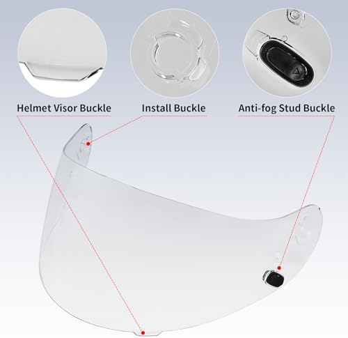 VCOROS Motorcycle Helmet Face Shield Visor Repalcement for HJ-09 CL-15 CL-17 CL-16 CL-SP AC-12 FS-10 CS-R1 IS-16 CS-R2 Shield (Smoke)