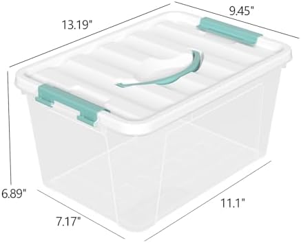17.5 L Clear Plastic Storage Box, 4-Pack Latch Storage Bin