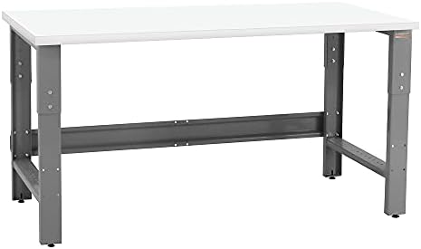 Table & Workbench: 1" Thick Solid Oiled Wood Butcher Block Top, Height Adjustable - 30" D x 48" L x 30" - 36" H - by BenchPro