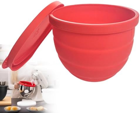 Silicone Liners for KitchenAid 5 Qt Tilt-Head Stand Mixer, Odourless,Thicker, Cold/Heat-Resistant & Non-Stick, Easy Clean, Fits 5 Quart Mixing Bowl, with Lids (1, Black)