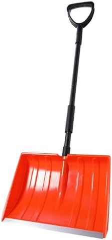 Yocada Snow Shovel for Driveway Home Garage Snow Removal | Aluminum Strip with D-Grip Handle 55 inch Long Large Capacity Shovel for Garden Car
