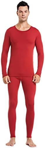 PISIQI Thermal Underwear Men Long Johns Set Ultra-Soft with Fleece Lined Base Layer Winter Skiing Warm Top & Bottom