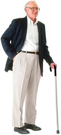 Carex Cane for Men - Men's Round Handle Silver Cane - Adjustable Walking Cane for Men