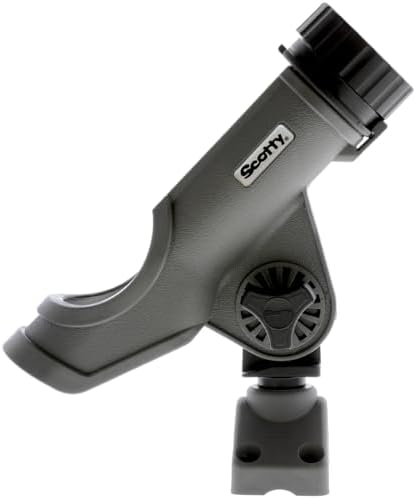Scotty #230 Powerlock Rod Holder with #241 Side/Deck Mount, Adjustable Boat Fishing Rod Holder, Universal Cradle Design, Side or Deck Mount Installation, Marine-Grade Construction