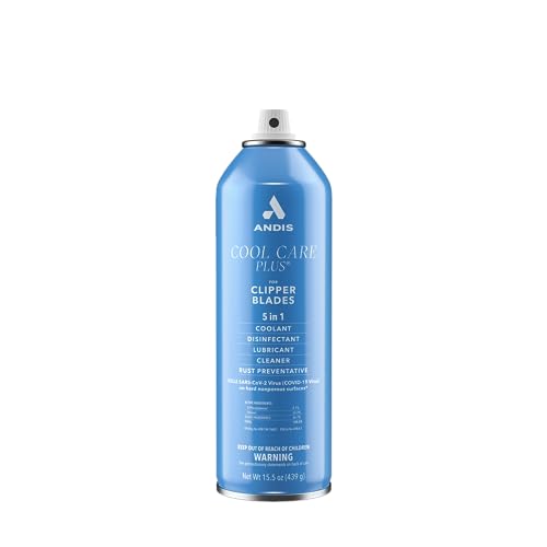 Andis 12750 Cool Care Plus 5-in-1 Clipper Spray, 15.5 oz Can, Blade Care and Treatment