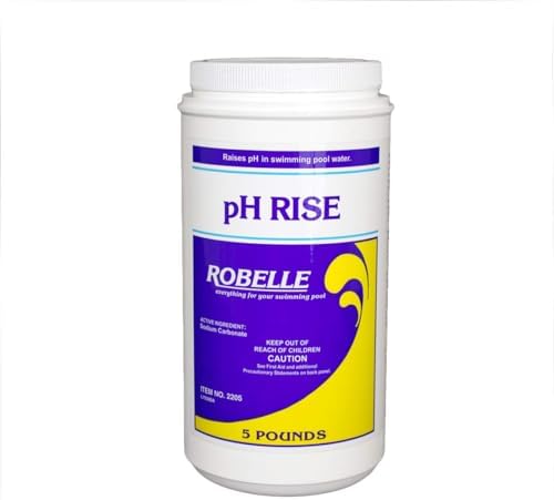 Robelle 5-Pounds Premium pH Up for Swimming Pools, Made in USA | 100% Sodium Carbonate, Raises pH, pH Increaser, Easy To Use, Works Fast