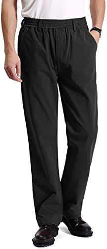 IDEALSANXUN Mens Casual Elastic Waist Twill Pants