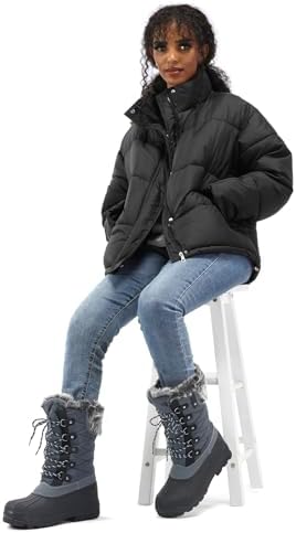 mysoft Women's Snow Boots Waterproof Mid-Calf Winter Boots
