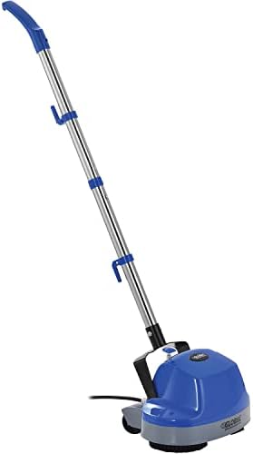 Global Industrial Mini Floor Scrubber With Floor Pads, 11" Cleaning Path | Dual Nylon Scrub Brushes, Cleans & Polishes Tile, Wood