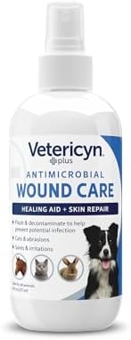 Vetericyn Plus Dog Wound Care Spray | Healing Aid and Skin Repair, Clean Wounds, Relieve Dog Skin Allergies, Safe for All Animals. 16 ounces