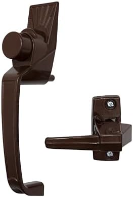 Ideal Security Model 11 Classic Push Button Handle with Latch for Storm Door and Screen Door, Silver
