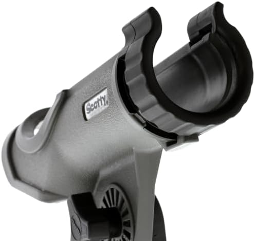 Scotty #230 Powerlock Rod Holder with #241 Side/Deck Mount, Adjustable Boat Fishing Rod Holder, Universal Cradle Design, Side or Deck Mount Installation, Marine-Grade Construction