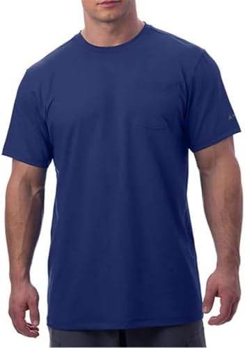 Arctic Cool Men’s Crew Neck Instant Cooling Pocket Workwear Moisture Wicking Performance UPF 50+ Short Sleeve Shirt