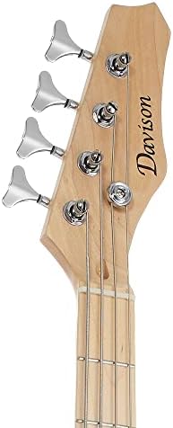 Full Size Electric Bass Guitar with 15-Watt Amp, Black - 4 String Right Handed Beginner Kit with Gig Bag and Accessories