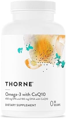 THORNE Omega-3 with CoQ10, Fish Oil Supplement with EPA & DHA, 90 Softgels | Supports Brain, Joint & Heart Health, Promotes Healthy Skin*