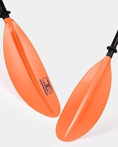OCEANBROAD Kayak Paddle 86in/218cm, 90.5in/230cm, 95in/241cm Alloy Shaft Kayaking Boating Canoeing Oar with Paddle Leash