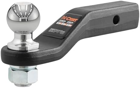 CURT 45331 Loaded Ball Mount, 2-5/16" Ball, 15, 000 lb, 2" Drop | Fits 2" Receivers, 1, 500 lb Tongue Weight, Solid Forged Steel