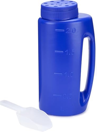 Katai – 2L (70 oz) Hand Held Spreader – Adjustable Hole Size for Seeds, Fertilizer