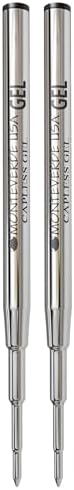 Monteverde Capless Gel Refill to Fit Montblanc, Medium, Black, 2 Pack | Capless gel refill offers smooth