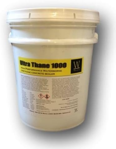 Ultra Thane 1000 Single Component Polyurethane Concrete Floor Sealer –UV & Stain-Resistant Aliphatic Urethane – Clear Protective Finish for Concrete, Overlays & Microtoppings - 5 Gallon