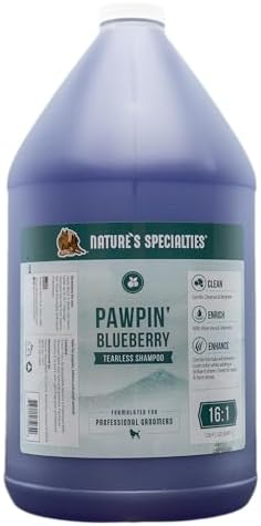 Nature's Specialties Pawpin' Blueberry Ultra Concentrated Dog Face and Body Wash for Pets, Makes up to 16 Gallons