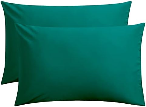 FLXXIE 2-Pack Microfiber Standard Pillow Cases, Envelope Style, White