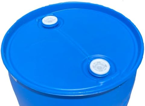 55 Gallon Blue Water Barrel | Solid Mold |2 Inch Bung Holes, Good for Long Term Drinking Water Use | BPA Free
