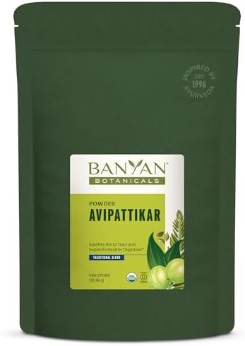 Banyan Botanicals Avipattikar Powder – Organic Digestion Supplement with Ginger, Cardamom & Vidanga ­­– Supports Healthy Stomach Acid Balance* – ½ lb. – Non-GMO Sustainably Sourced Vegan