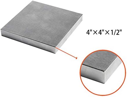 HimaPro Hardened Steel Bench Block, Flat Anvil, 4" x 4" x 1/2" | For Jewelry Making, Metal Stamping and Metalworking, Smooth Polished Faces