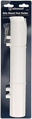 attwood 12708-2 PVC Rod Holder Storage, White PVC Construction, 9 Inches Long, Holds Rod Grips Up to 1 ¾-Inch Diameter, One Size