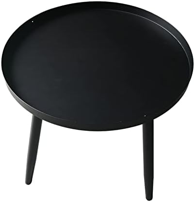 Kings Brand Furniture – Round Metal Side End Table, Nightstand Accent Table, Pedestal Plant Stand for Bedroom Living Room, Black