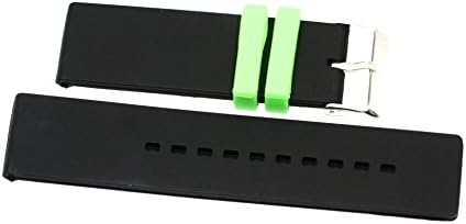 22MM Black Green Rubber Sport Diver Waterproof Watch Band Strap FIT Invicta