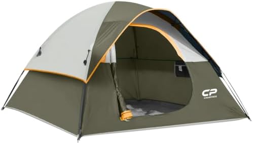 CAMPROS CP 3 Person Tent, Waterproof Dome Tents for Camping with Rainfly
