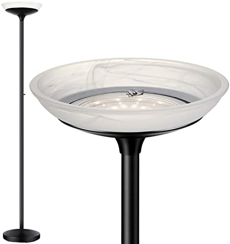 BoostArea Torchiere Floor Lamp, 30W Super Bright LED Standing Lamp, Stepless Dimmable Pole Lamp with 3000K Lighting, Rotary Switch