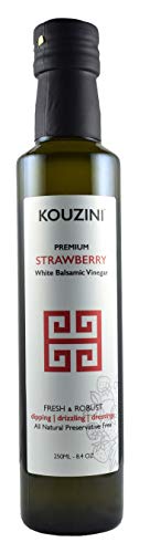 Kouzini Ultra-Premium Peach White Balsamic Vinegar, Aged, No Added Sugars or Preservatives, Ideal for Salads, Meats, Fish, Pizza, & Bread Dipping, Luxurious Balsamic Vinegar of Modena, 250ml