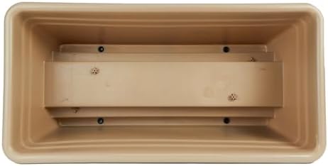 The HC Companies 24 Inch Deck Rail Box Planter Lightweight Outdoor Plastic Plant Pot for Herbs and Flowers, White