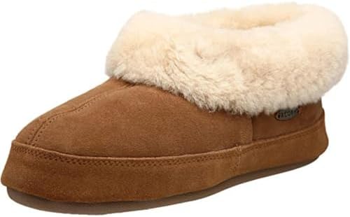 Acorn Women's Shearling Bootie for Women - Genuine Sheepskin, Memory Foam, Non-Slip, Durable - House Slippers with Indoor/Outdoor Sole