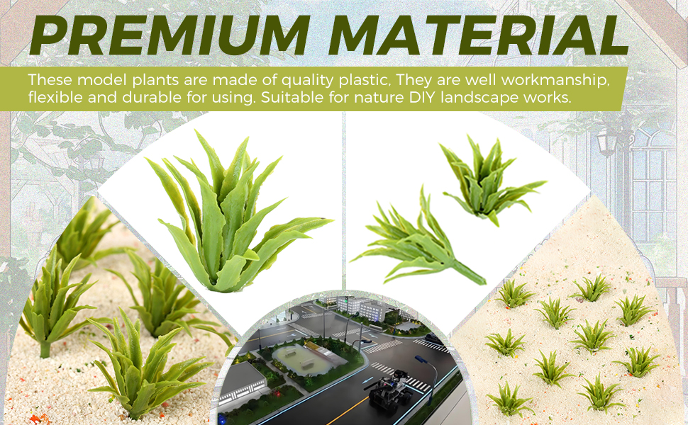Yetaha 50pcs Green Shrubs Bush Model