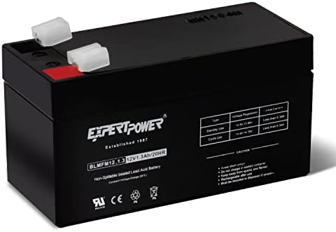ExpertPower EXP1213-1.3Ah 12V Battery Rechargeable SLA AGM with F1 Terminals, Sealed Lead Acid Small 12 Volt Battery Replacement Backup for Auxiliary