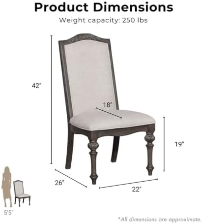 Furniture of America Clyde Fabric Padded Dining Chair in Natural Tone (Set of 2)