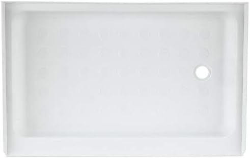 RecPro RV Shower Pan | 36" x 24" x 5" Right Drain in White | RV Shower Base | Camper Shower Pan
